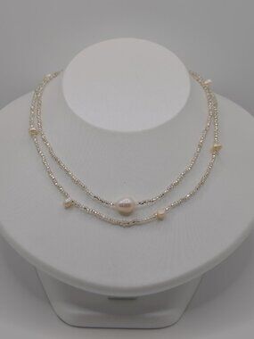 Beaded Pearl Layered Necklace
